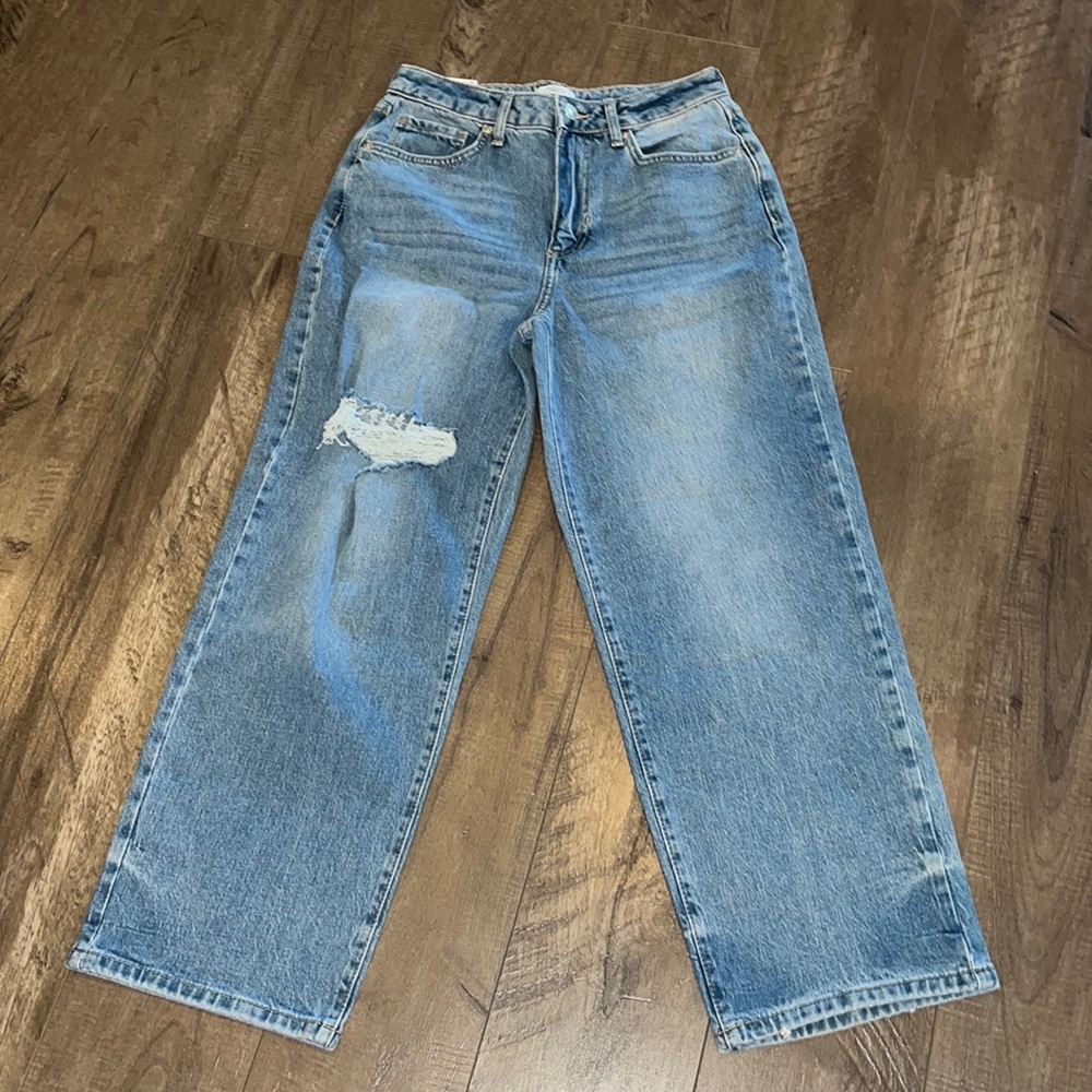 FOREVER 21 HIGH RISE WIDE LEG JEANS SIZE 26 NWT